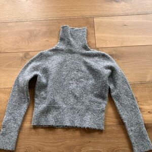 Elegant Heather Gray Turtleneck Sweater and cargo high waisted pant set size S